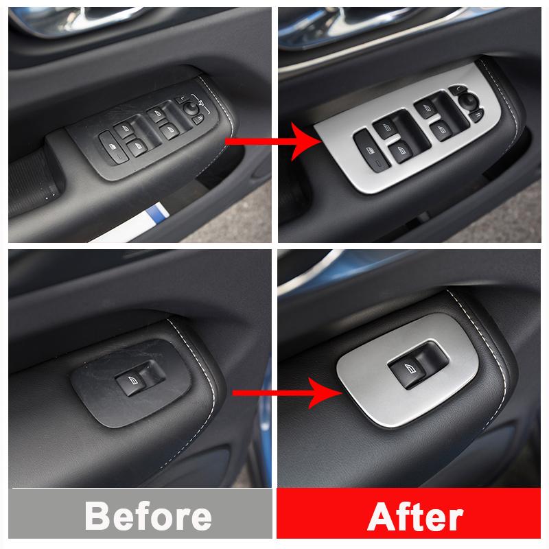 Für Volvo XC60 2018 – Edelstahl Autotür Armlehne Panel Fenster Schalter Lift Tasten Abdeckungen Trim Innen Zubehör