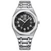 OPK Men's Square Watch, Waterproof, Luminous, Date Display, Stainless Steel Band, Popular, Stylish, Casual, Lightweight, Comfortable, Fashionable,