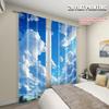 Set Of 2 Dreamy Clouds Print Curtain Polyester Living Room Bedroom Decor With Rod Pocket Darkening Perfect For