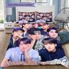 Kpop Boygroup 3-teiliges Bettbezug-Set, Retro-Idol-Porträt-Druck Bettwäsche-Set, Schlafzimmer Heimtextil-Dekoration Ohne Kissenkern Decke Für Pop-Fans