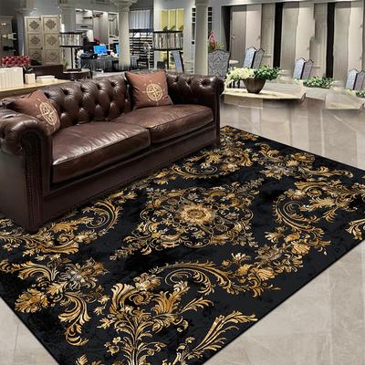 Persian Luxury Golden Carpet for Living Room Large Area Rug Home Decoration Bedroom Soft Rug Washable Lounge Coffee Table Mat