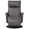 Recliner with Footrest Grey Faux Leather