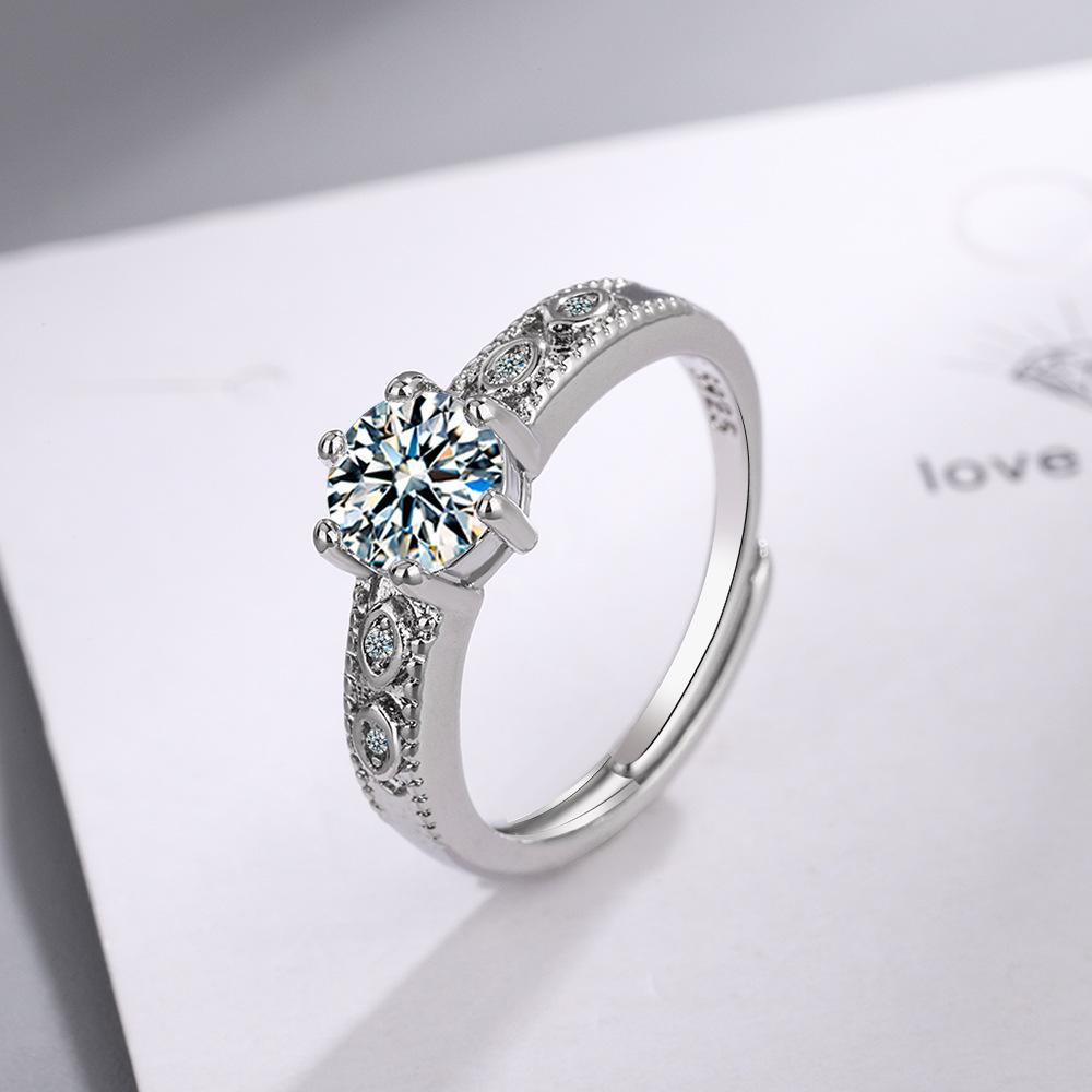 New 925 Sterling Silver Ring Heart Adjustable Simplicity Fashion Exquisite Student Girlfriend Jewelry Accessories Wedding Party