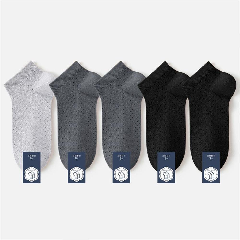 5 Pairs/Set Men Cotton Socks Summer Ultra Thin Breathable Mesh Sport Sock Quick-dry Deodorization Low Tube Ankle Socks Fast Send