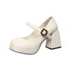 Fashion 2025 Summer New Women's High Heels Outdoor Shallow Chunky Heels Buckle Strap Mary Janes Fashion Elegant Party & Dress Pumps