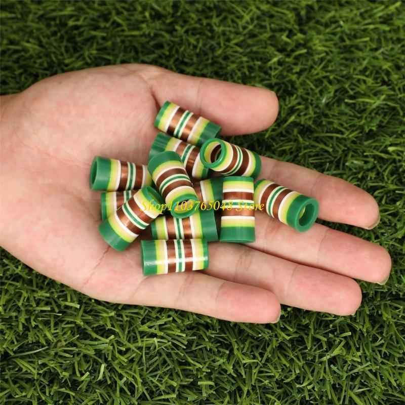 10Pcs Golfing Tapered Ferrules Fit 0.35Inch 0.37Inch Tapered and Parallel Shafts Colorful Striped Golfing Iron Ferrules