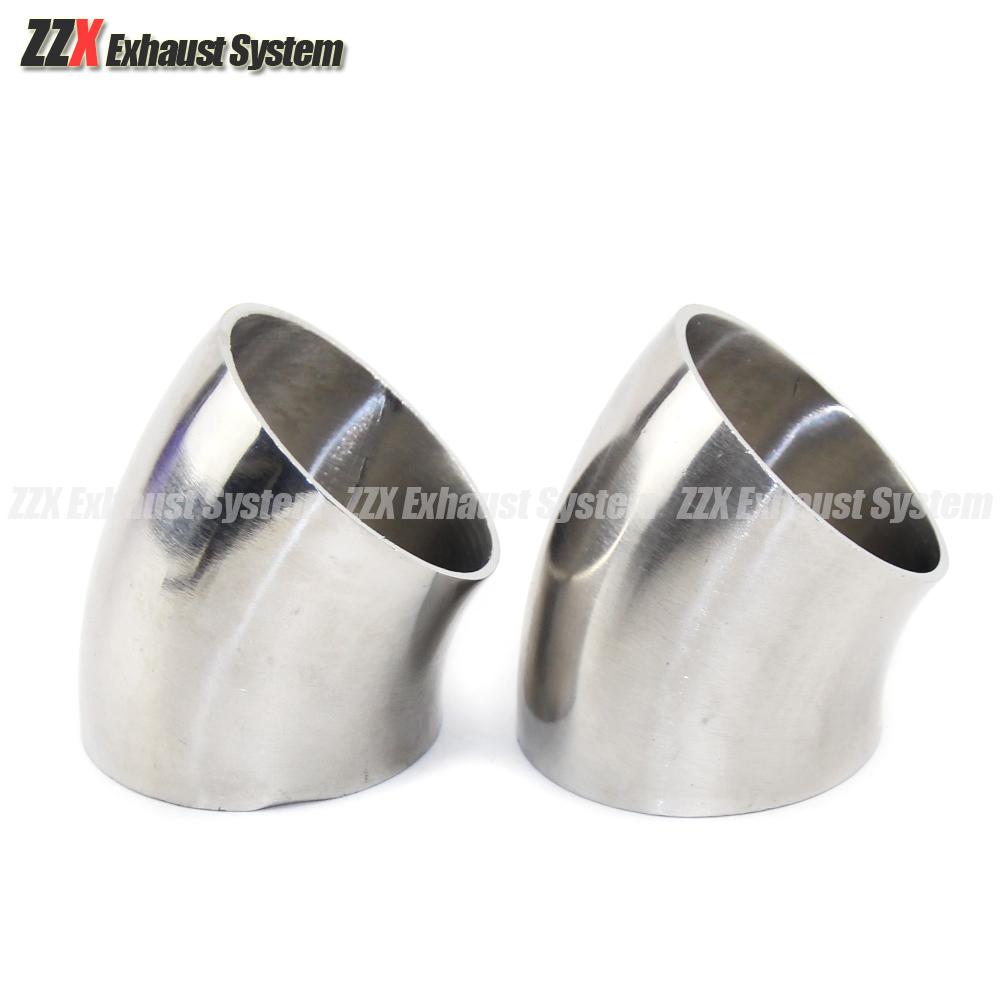 OD 54mm 57mm 60mm 63mm 70mm 76mm 85mm 89mm304 Stainless steel 45 degree elbow Flange for automobile exhaust pipe connection