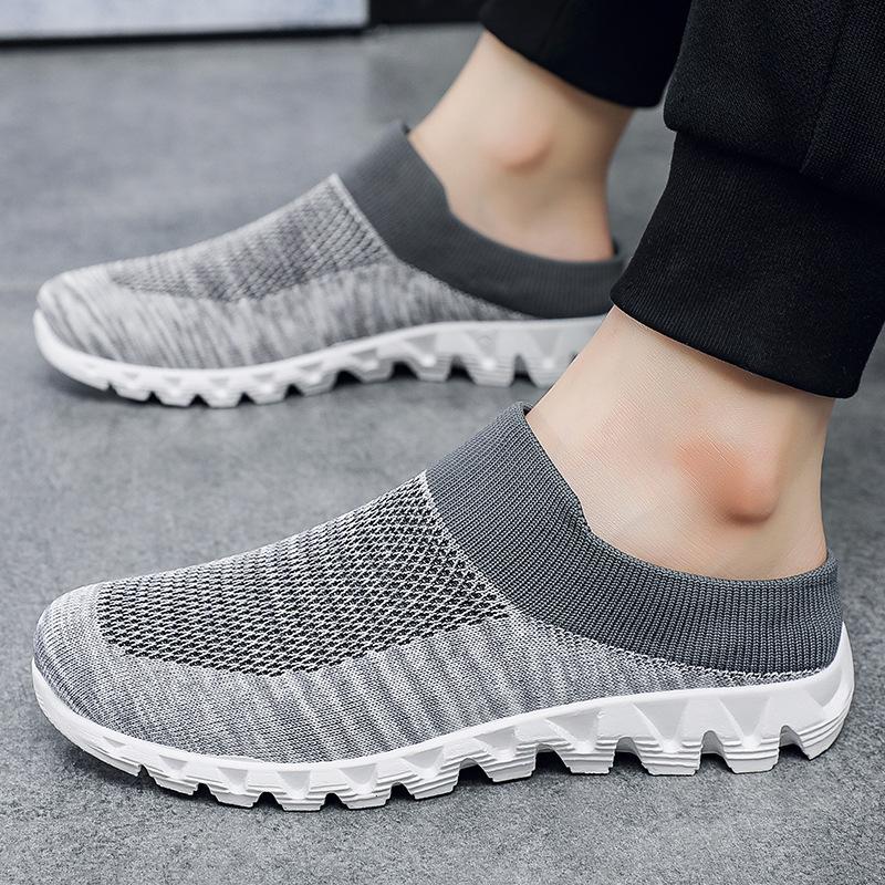 

Мужские туфли Baotou half-drag, летние, сетчатые, ленивые, спортивная обувь, одна педаль, легкие, без каблука, повседневные тапочки 44