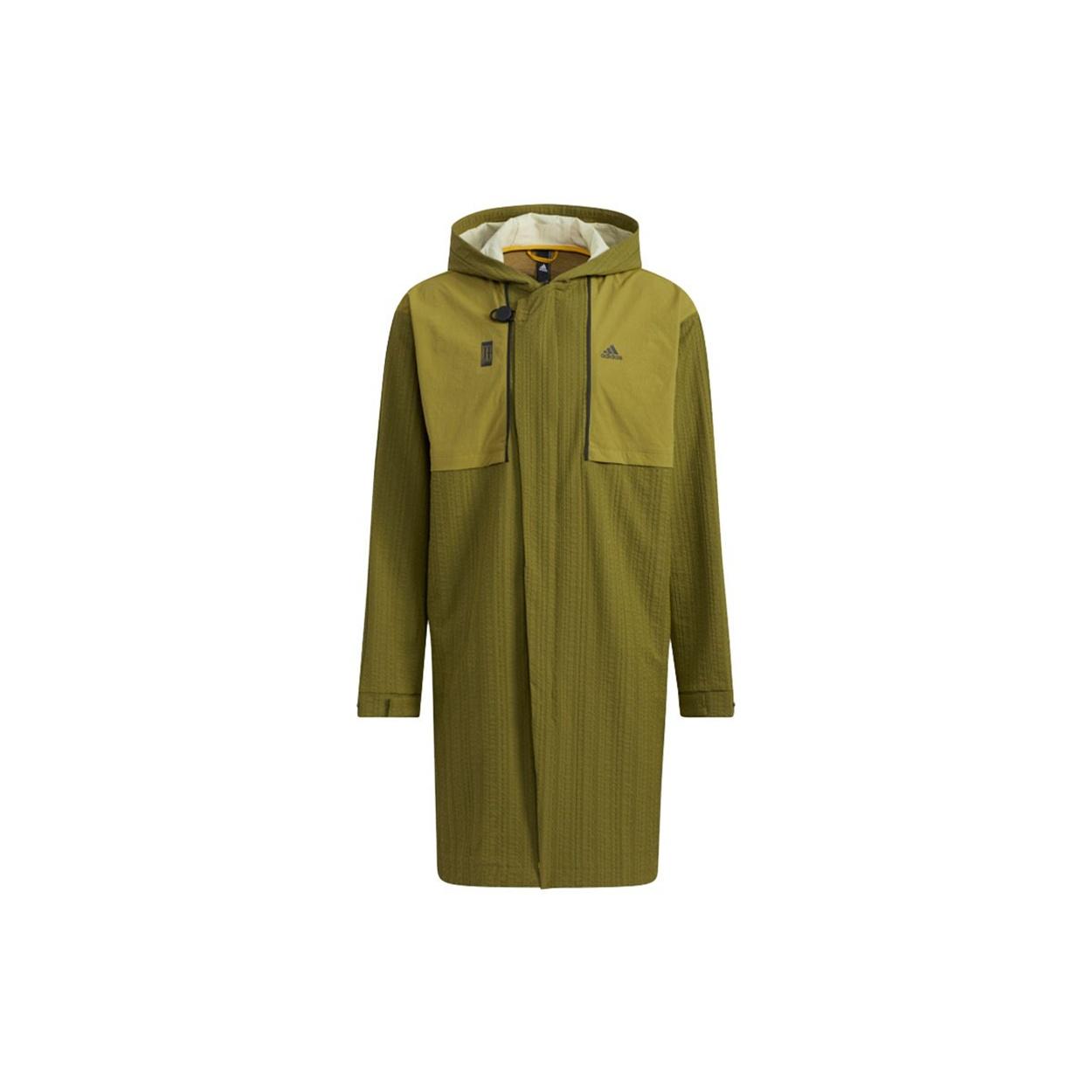 Men s adidas Wj Longtex Jkt Sports Stylish Hooded Jacket Military Green H39337 L