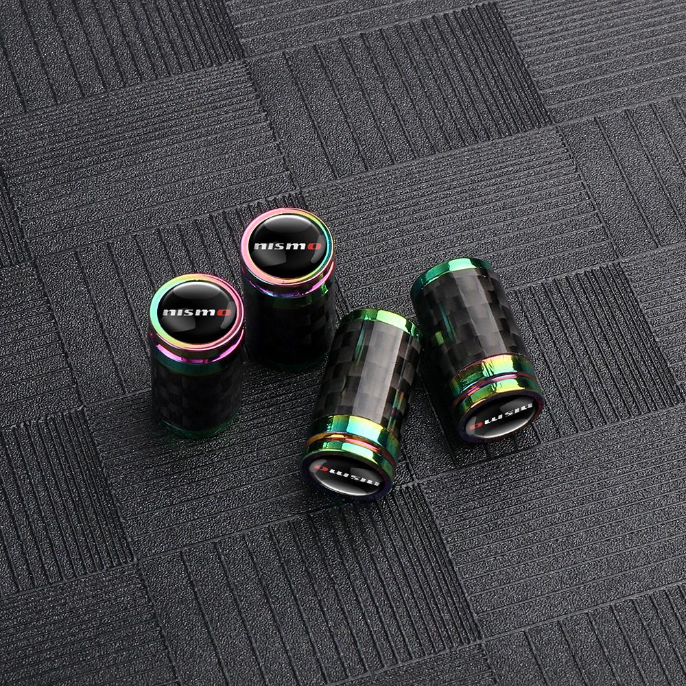 ABP3 4pcs Car Style Wheel Tire Carbon Fiber Metal Valve Cover Tire Dust Cover For Nissan Nismo X-Trail Qashqai Micra Patrol Maxima
