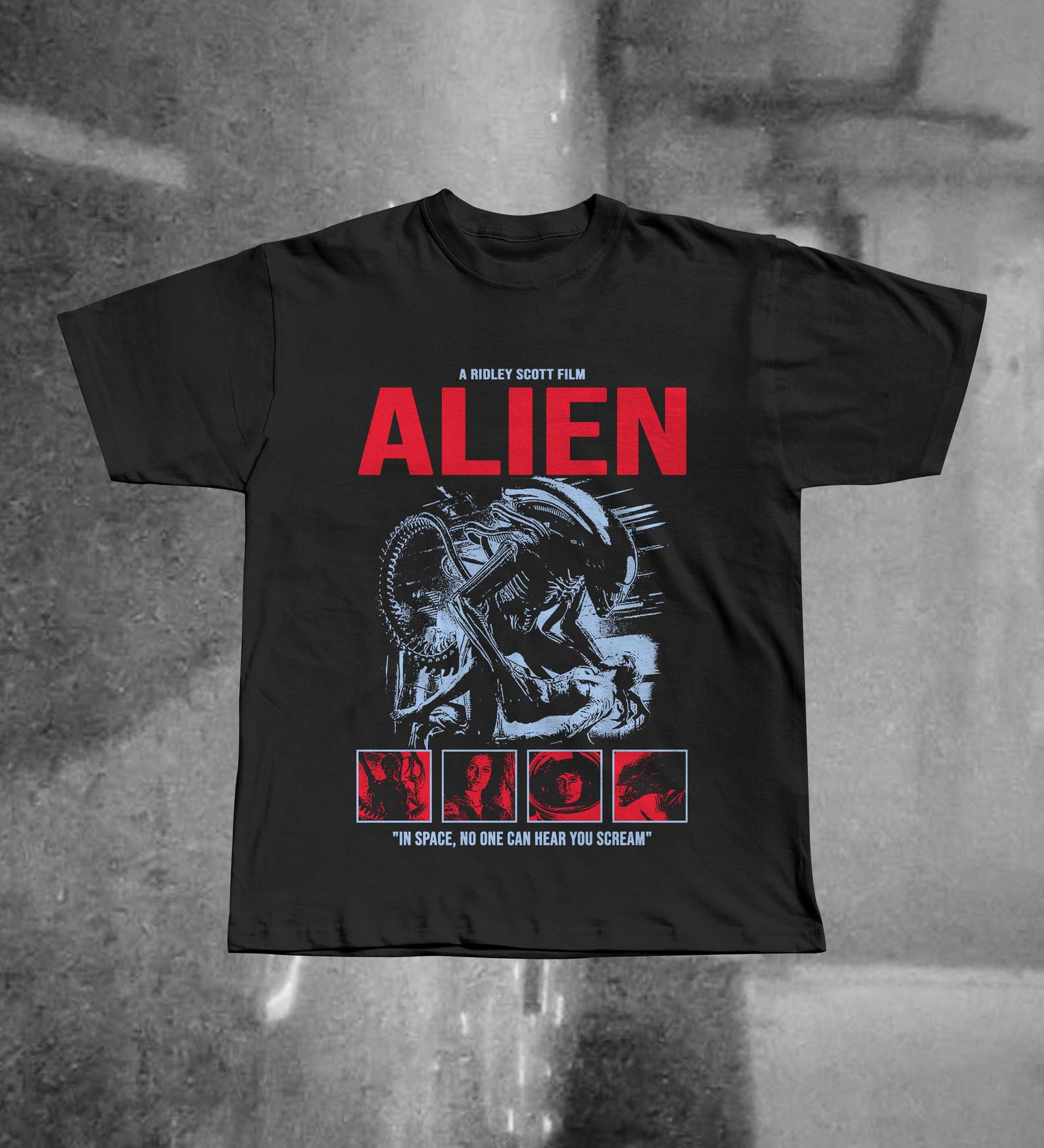Alien Movie T-Shirt, Ridley Scott Sci-Fi Horror Tee S
