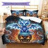 SkeletonDragon Pattern Bedding Quilt Set Quilt Cover Pillowcase Home Decoration Birthday Gift (1 * duvet cover + 2 * pillowcase, without core)