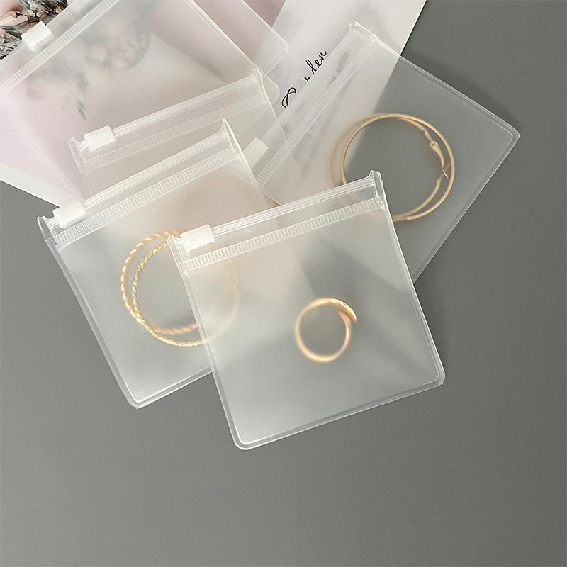 5Pcs Transparent Eva Frosted Ziplock Bags Jewelry Packaging Pouches Diy Handmade Earring Necklace Bracelet Storage Organizer