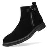 Herren Chelsea Boots aus echtem Leder im britischen Stil, Wildleder Herrenschuhe, Herbst und Winter neu, Rindsleder, fließendes Fleecefutter, kurze Stiefel, Martin Boots