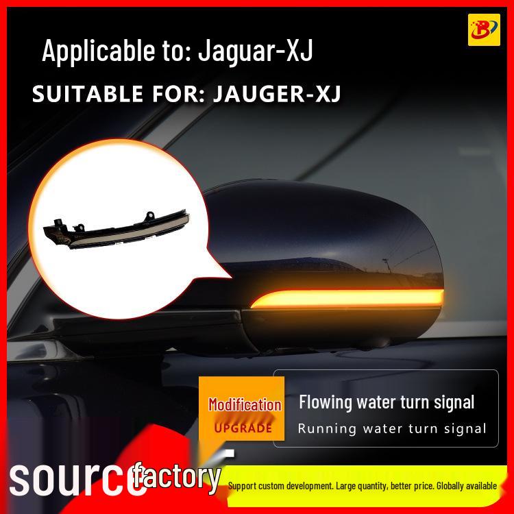 Jaguar XJ Rearview Mirror Sequential Turn Signal & Blue DRL Modification