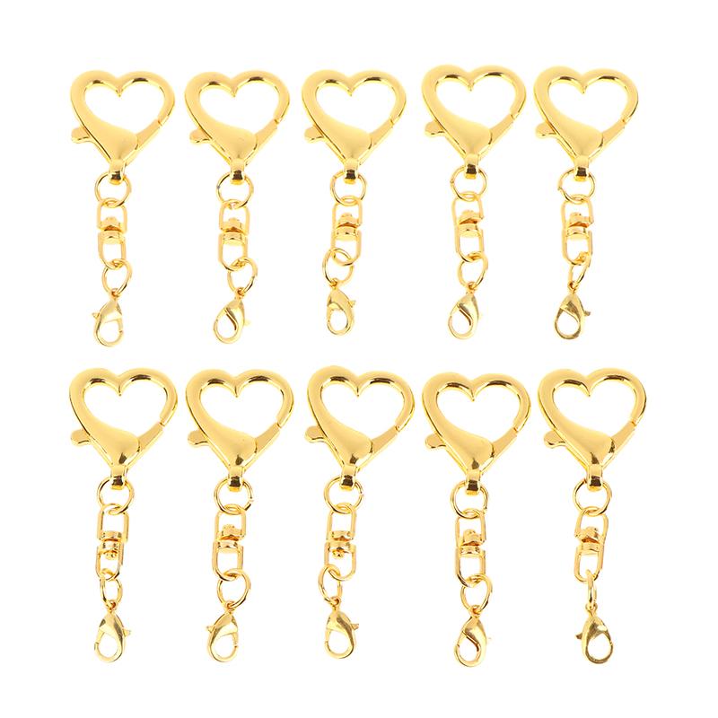 

5/10Pcs Heart Lobster Clasp Chain Connector For Diy Jewelry Making Findings Key Chain Accessories 10pcs