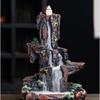 Resin Crafts Backflow Aromatherapy Furnace Creative Resin Alpine Flowing Water Backflow Incense Burner Home Relief Decoration