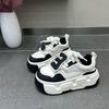 Non-slip heightening round head white shoes for women's 2025 spring new muffin thick-soled versatile casual sports board shoes for children