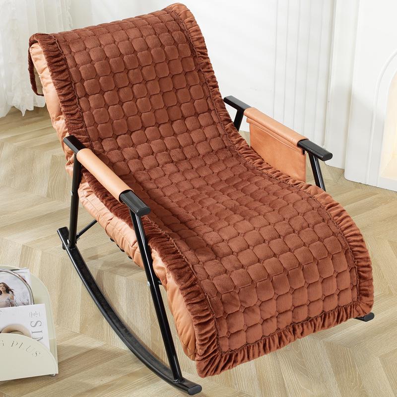Winter Plüsch Sessel Schaukelstuhl Kissen mit integrierter Rückenlehne - Einzelplatz