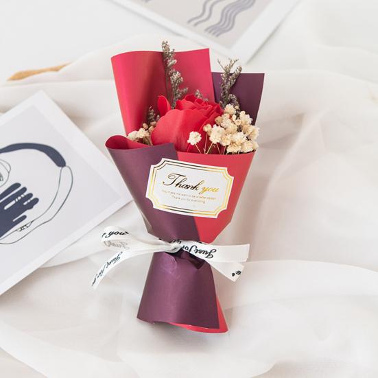 1/2Pcs Mini Fake Rose Sunflower Bouquet Handcrafted Soap Flower Petals Artificial Floral Decoration Valentine's Day Anniversary Birthday Romantic Gift