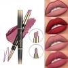 2 IN 1 Lip Liner Waterproof Matte Velvet Nude Lipstick Pencil Sexy Red Long Lasting Pink Purple Lipliner Makeup Cosmetics