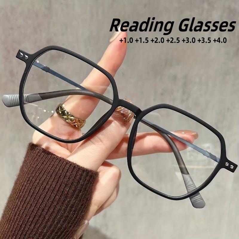 Ladies' Retro Square Reading Glasses+1.10 To -4.00 Degrees for Daily Use and Fashion Accessories
