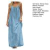 Abito estivo da donna con spalline sottili, senza maniche, schiena scoperta, maxi, ampio, fluttuante, per vacanze al mare