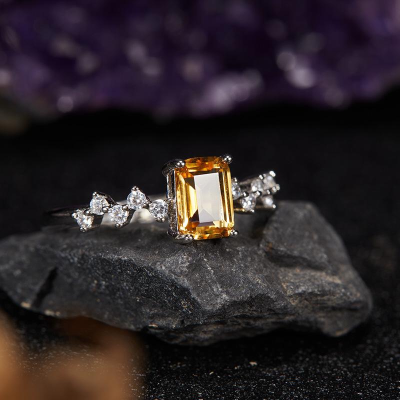 Original Design Does Not Fade Niche High Sense S925 Sterling Silver 18K Natural Citrine Lucky Treasure Ring Women