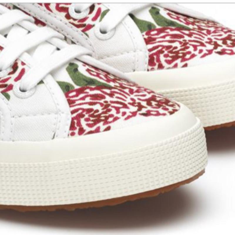 Superga X Risacorti 2750 Leopard Blume Weiß Rosa S3136dwa00