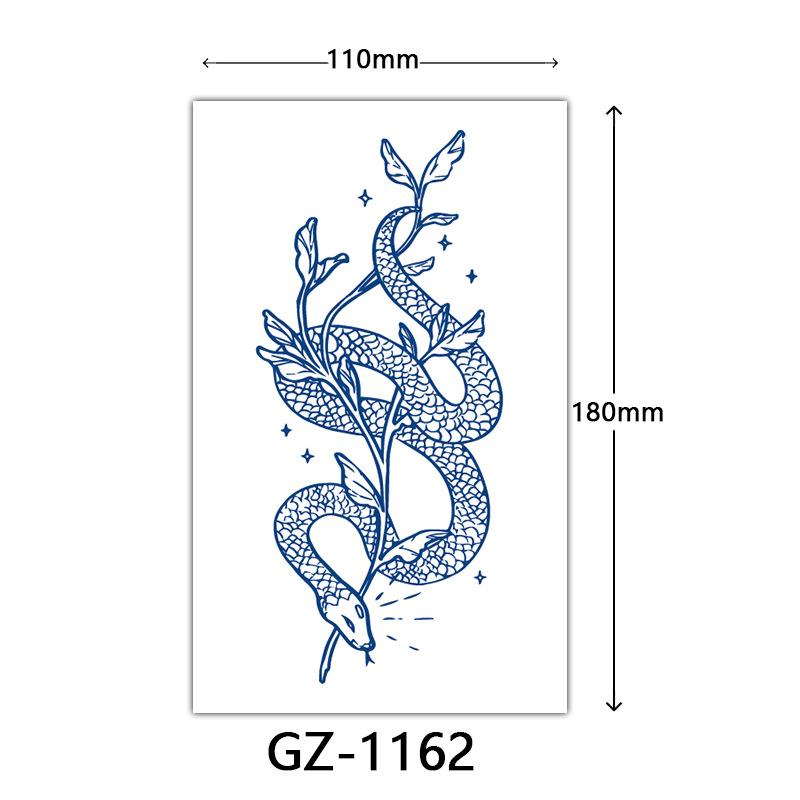 Herbal Tattoo Stickers, Juice Tattoo Stickers, Semi-Permanent English Letter Tattoo Stickers Tattoo