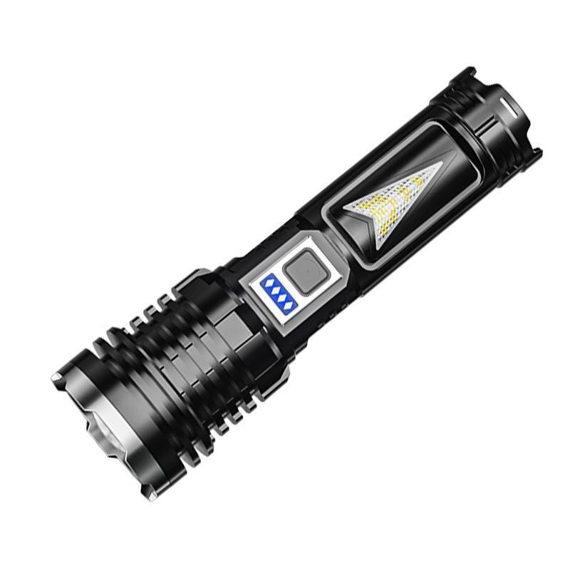 Magnetic Laser Flashlight with Digital Display and Side Light for Outdoor Emergency Repairs