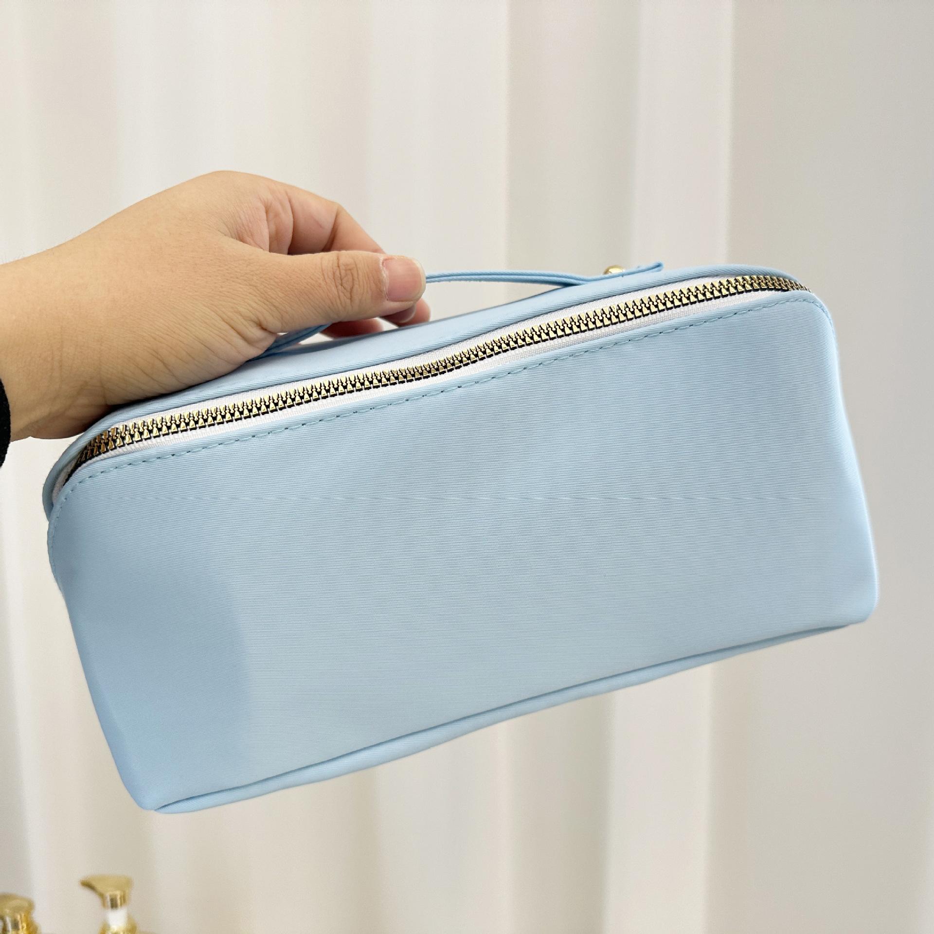 Large Capacity Female Travel Storage Bag Portable Nylon Girls Handbags Fashion Women s Cosmetic Bags Candy Color Makeup Case синий