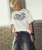TRAVEL Calligraphy Pigment Short Sleeve T-Shirt Cream