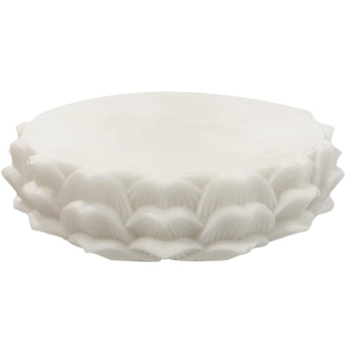 Round Lotus-Shaped Coconut Fruit Pedestal for Buddha Statues, Perfect for Offerings, Lotus Flowers, Altars, Rooms, Buddha Statues, and Collections (Wh