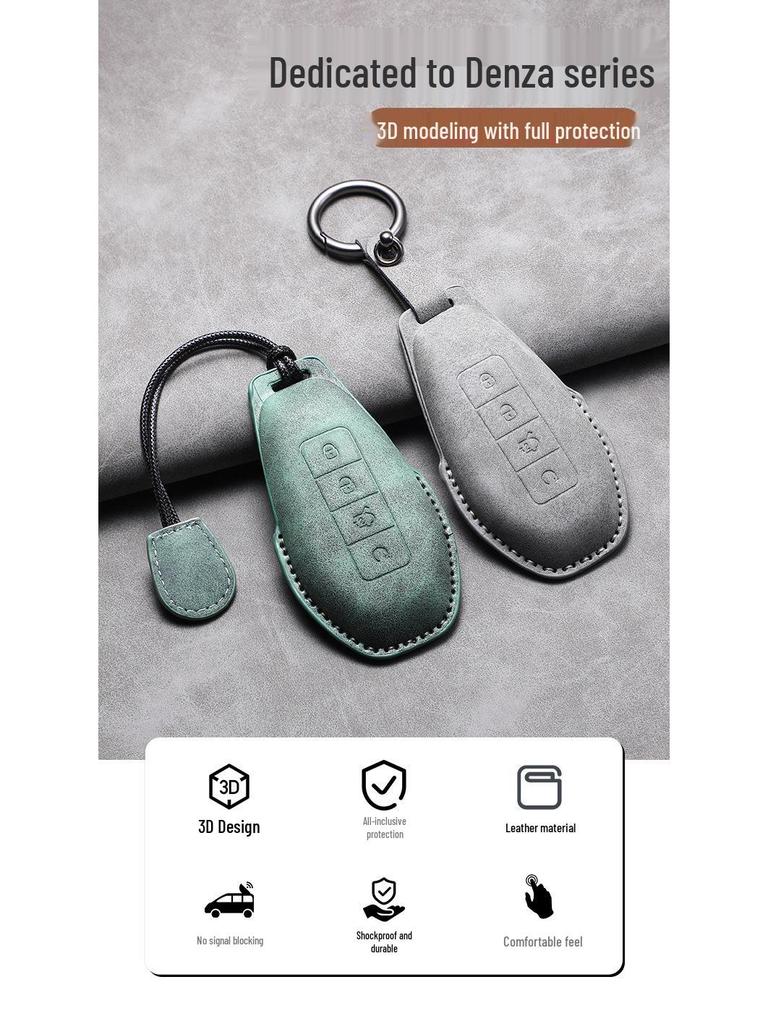 High-End Faux Suede Protective Shell for BYD D9 Car Key