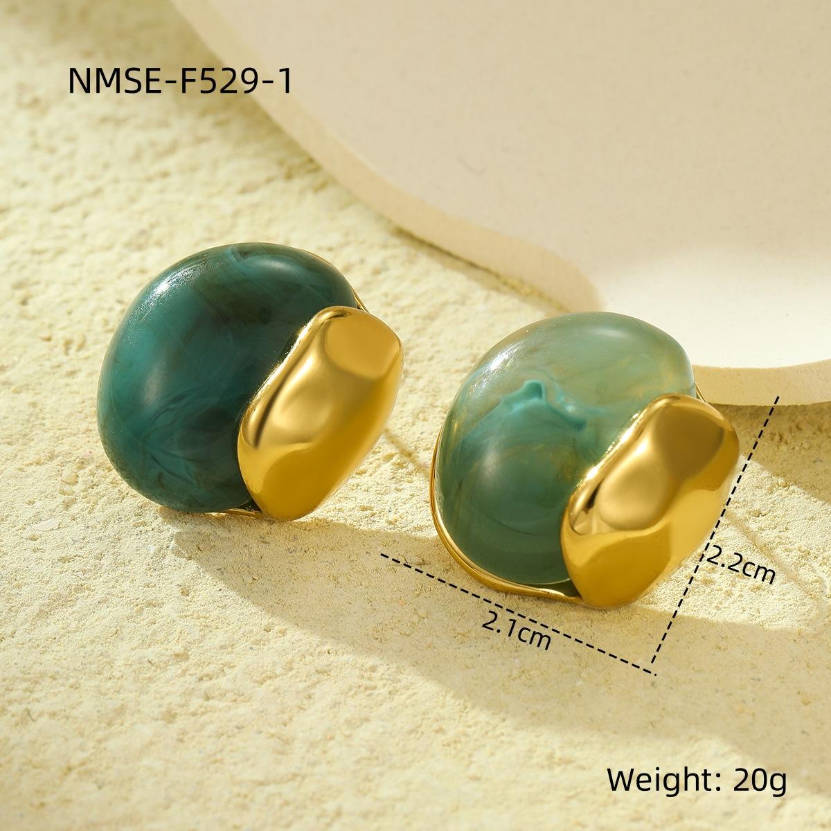 GEMCHIC Women s Resin Stone Stainless Steel Earrings