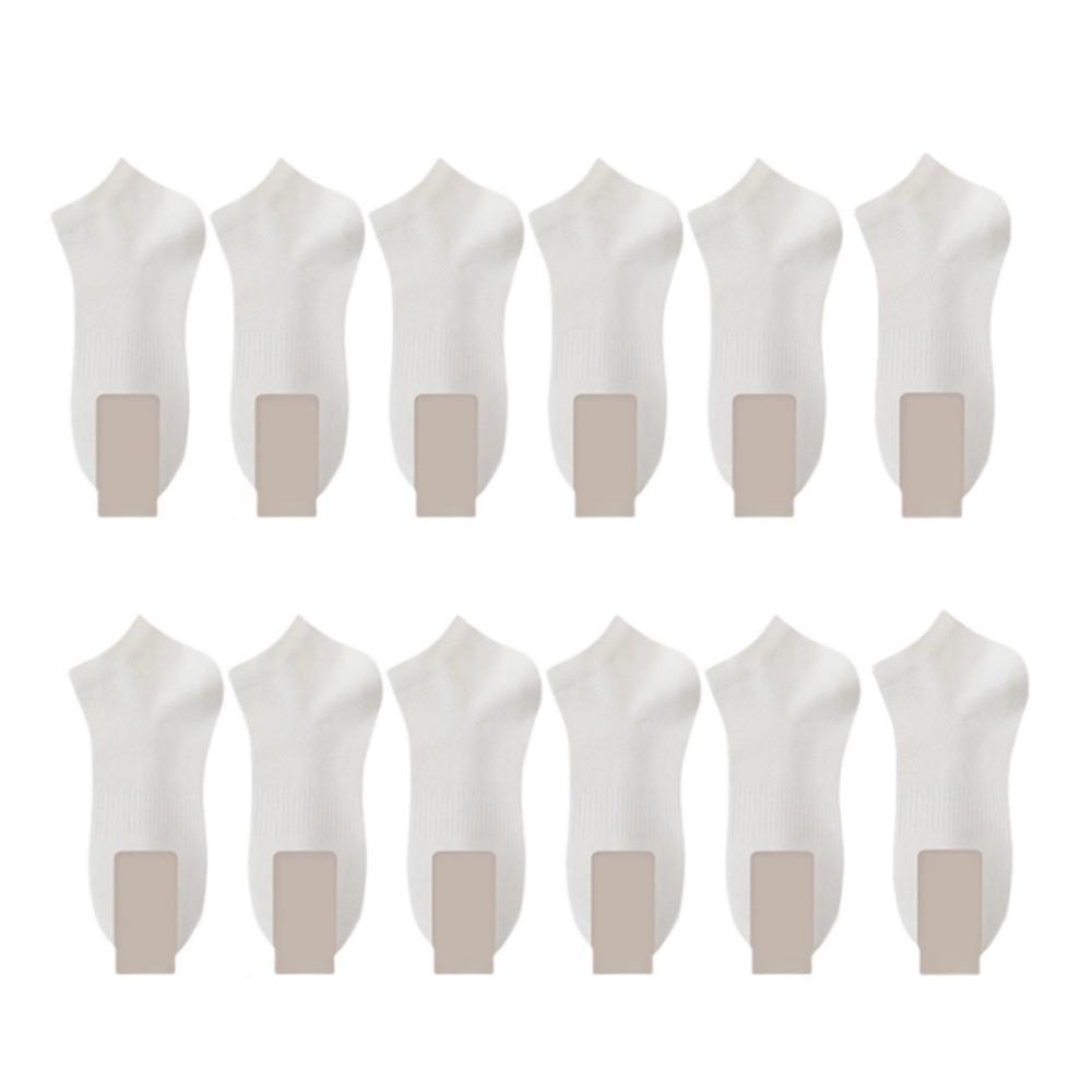 

12 пар/набор Впитывающие пот сетчатые короткие носки Дышащие спортивные носки Мужские носки-лодочки Женские/Мужские 12Pairs White