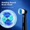 Rotating Electric Toothbrush Set for Adult Teeth Whitening Teeth Brushes 3D Round Head Soft Brush Type-C Electric Toothbrush