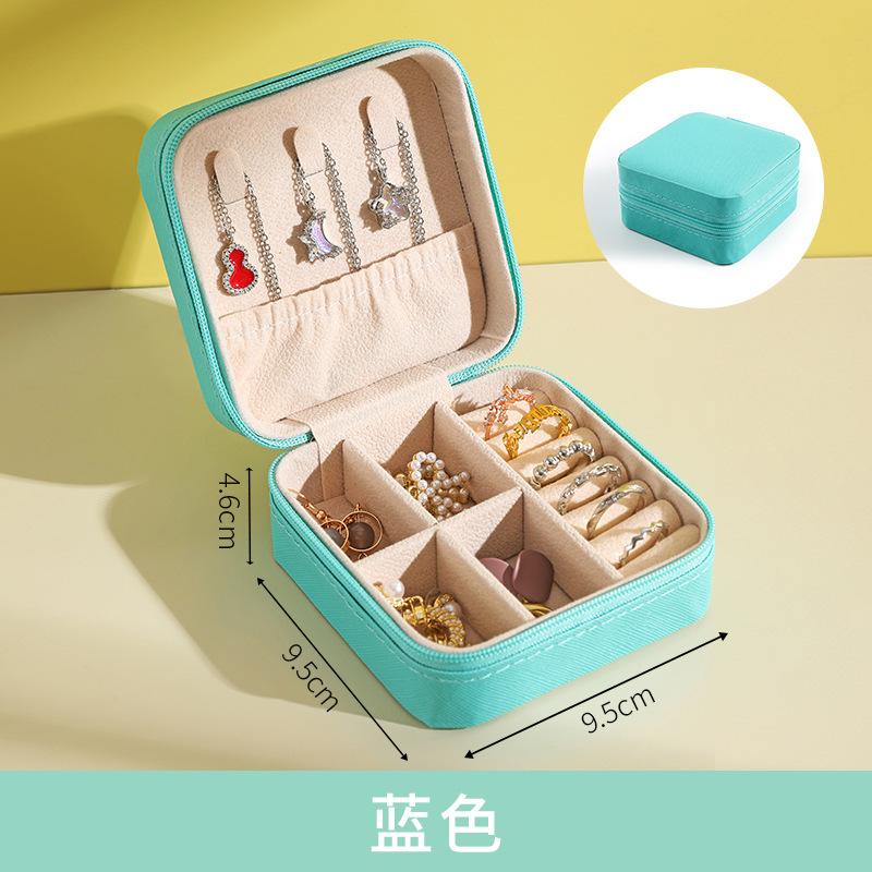 Portable Mini Jewelry Storage Box Travel Organizer Jewelry Case Leather Storage Earrings Necklace Ring Jewelry Organizer Display