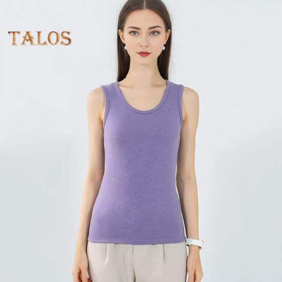 Zimní Dámská zateplená vesta Bezešvá Sametová Rychlá Temperature Lock Kulatý výstřih Slim Fit Elastická vnitřní nošení Bez rukávů Spodní část tílka