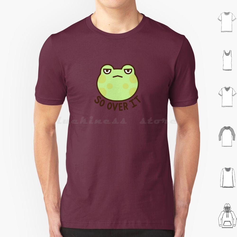 So Over It Frog T Shirt 6xl Cotton Cool Tee Frog Over It Meme Funny Frogs Cute Angry Animals Animal Green Goblincore
