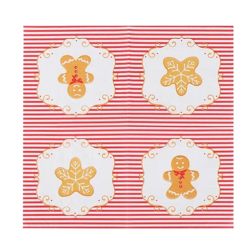 20pcs/Pac 33*33cm 2-Ply Descartável Festa Guardanapo Padrão de Natal