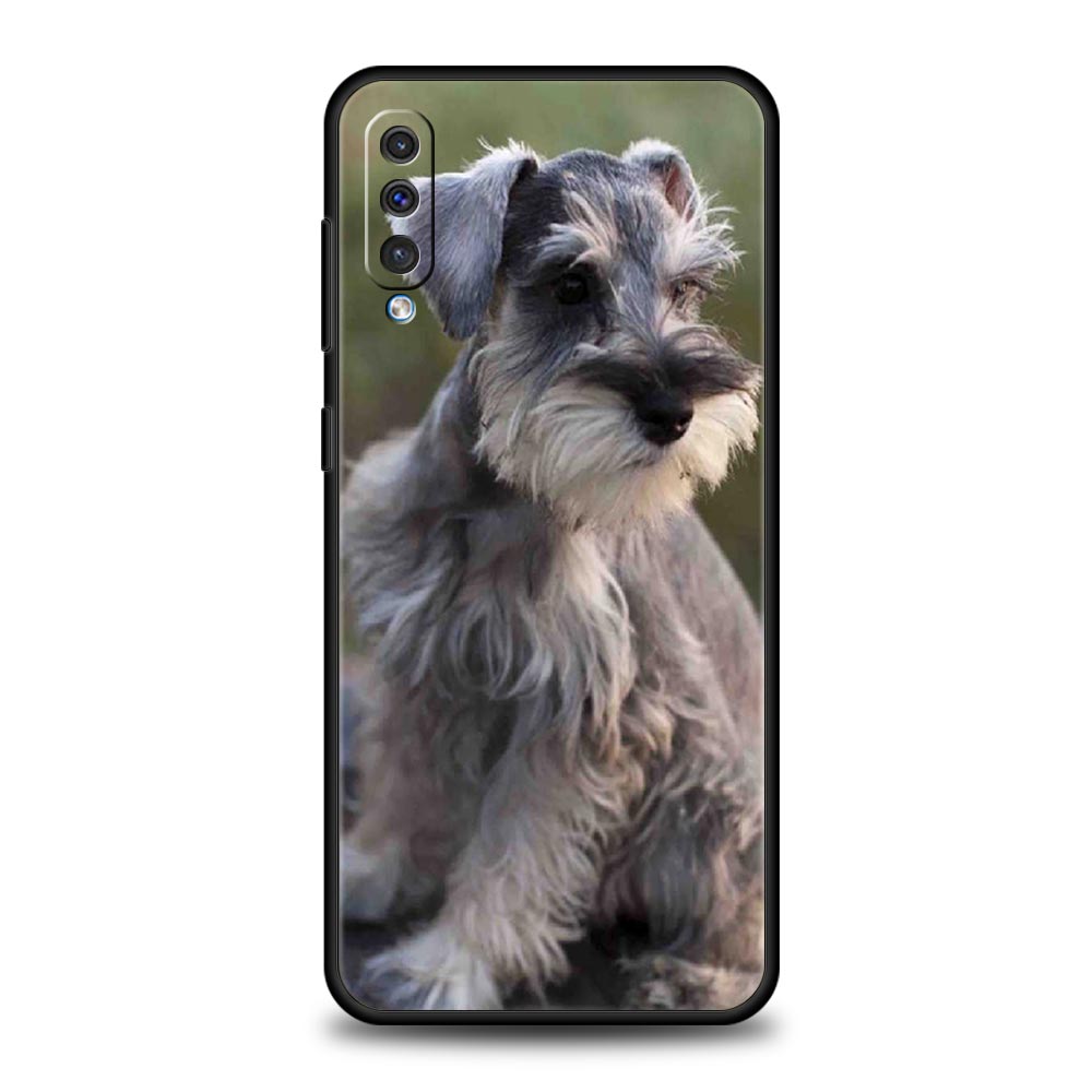 Cartoon Schnauzer Dog Phone Case For Samsung A54 A52 A24 A14 A50 A70 A10 A40 A20S A20E A06 A12 A22 A34 A42 A32 5G A04s A16 Cover