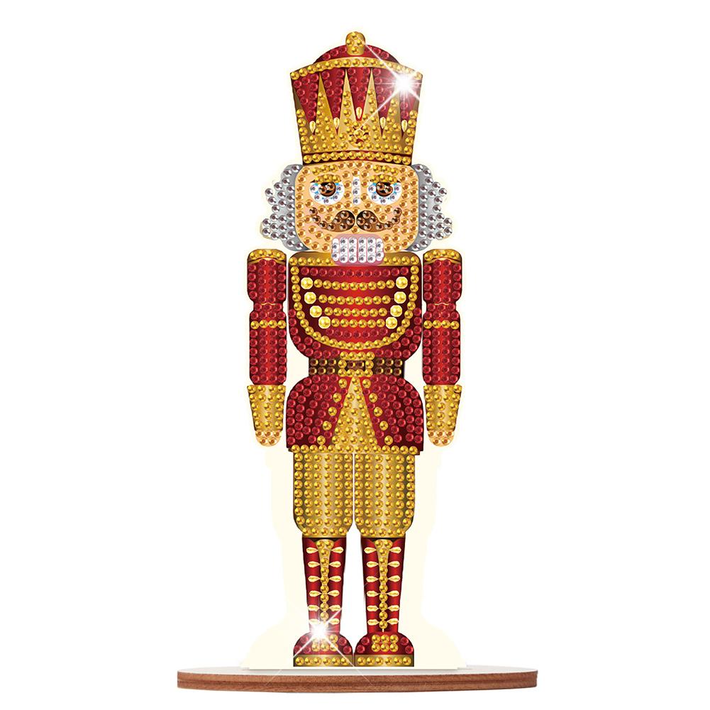Diamond Painting Christmas Ornament Wooden Desktop Nutcracker Table Top Diamond Painting Decor for Home Office Desktop Decor