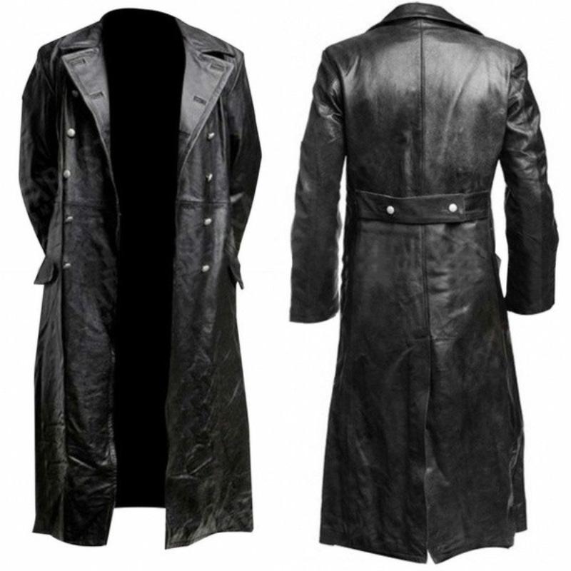 New autumn and winter vintage leather men's medieval coat Medieval coat men