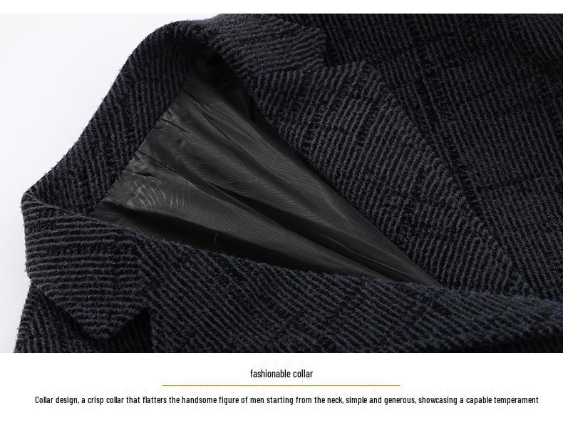 Woodpecker Men's Cashmere Wool Suit - Plush, Thickened Winter Wear for Middle-Aged & Casual Dad Style.