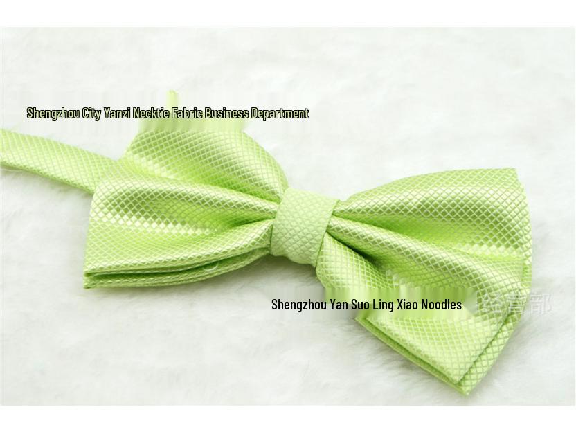 Korean Style Double Layered Solid Color Bow Tie for Men's and Women's Formal or Wedding Wear