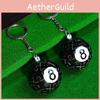 Innovative 3d Puzzle Billiard Ball Keychain Creative Toy Plastic Black Eight