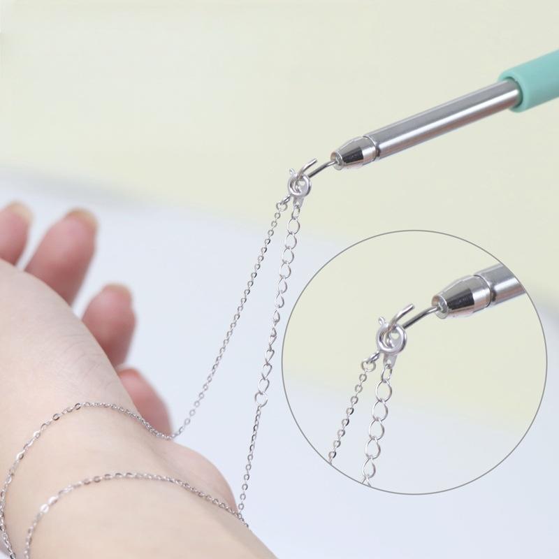 Bracelet Helper Tool Retractable Necklace Clasps Holder Quick Release Fastening Clasping Hook for Jewelry Clasp and Closure