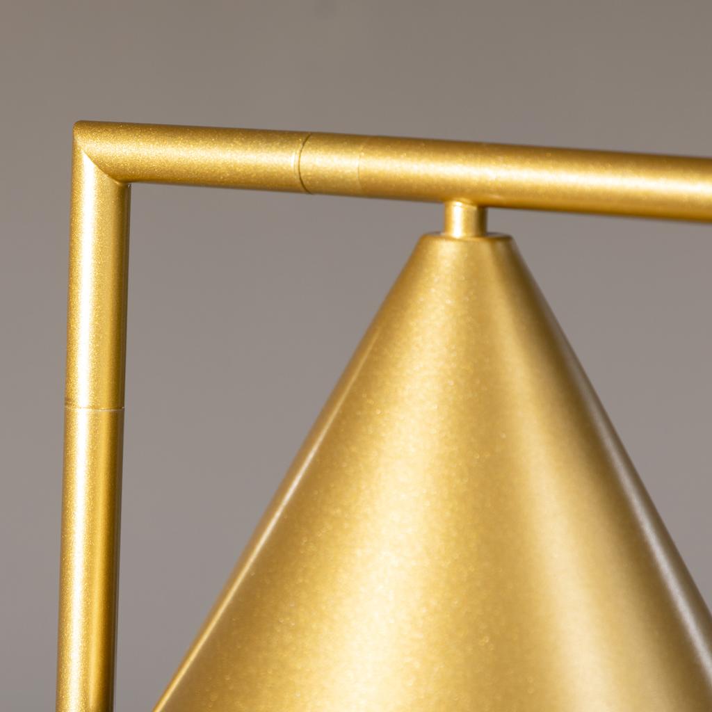 Floor Lamp for Living Room In Steel with Adjustable Conical Lampshade Marble Base 40W 35 X 26 X 153 Cm Gold